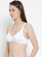 Softline Women's Non Padded Wire Free Bra in Poly Cotton Fabric with Elastic Straps and Hook Closure (C Cup)