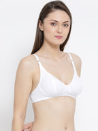 Softline Women's Non Padded Wire Free Bra in Poly Cotton Fabric with Elastic Straps and Hook Closure (C Cup)