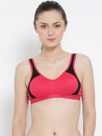 Softline Women's Non Padded Wire Free Sporty Bra in Poly Cotton Fabric with Stretchable Straps and Hook Closure