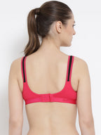 Softline Women's Non Padded Wire Free Sporty Bra in Poly Cotton Fabric with Stretchable Straps and Hook Closure