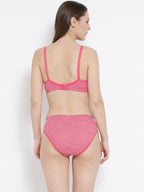 Softline Women's Non Padded Wire Free Bra & Panty Set in 100% Polyester Fabric with Elastic Straps and Hook Closure