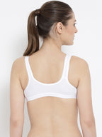 Softline Women's Non Padded Wire Free Sports Bra in Poly Cotton Fabric with Stretchable Straps and Slip On Style