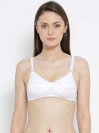 Softline Women's Non Padded Wire Free Bra in Poly Cotton Fabric with Elastic Straps and Hook Closure