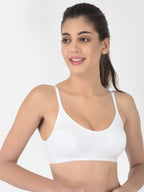 Softline Women's Non Padded Wire Free Sports Bra in 100% Cotton Fabric with Full Cup Coverage, Double Layered Cups, and Slip On Design (1063)