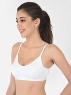 Softline Women's Non Padded Wire Free Sports Bra in 100% Cotton Fabric with Full Cup Coverage, Double Layered Cups, and Slip On Design (1063)