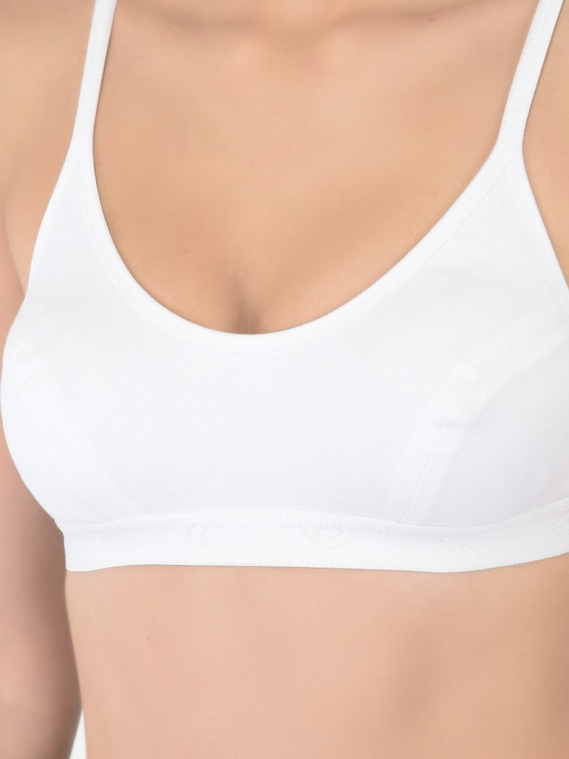 Softline Women's Non Padded Wire Free Sports Bra in 100% Cotton Fabric with Full Cup Coverage, Double Layered Cups, and Slip On Design (1063)