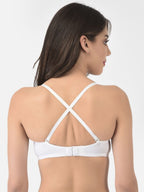 Softline Women's Padded Wired T-Shirt Bra in Cotton Stretch Fabric with Elastic Straps, Full Cup design, and Hook Closure (2060)