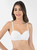 Softline Women's Padded Wired T-Shirt Bra in Cotton Stretch Fabric with Elastic Straps, Full Cup design, and Hook Closure (2060)