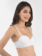 Softline Women's Padded Wired T-Shirt Bra in Cotton Stretch Fabric with Elastic Straps, Full Cup design, and Hook Closure (2060)