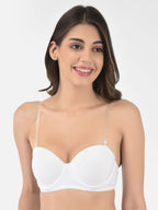 Softline Women's Padded Wired T-Shirt Bra in Cotton Stretch Fabric with Elastic Straps, Full Cup design, and Hook Closure (2060)