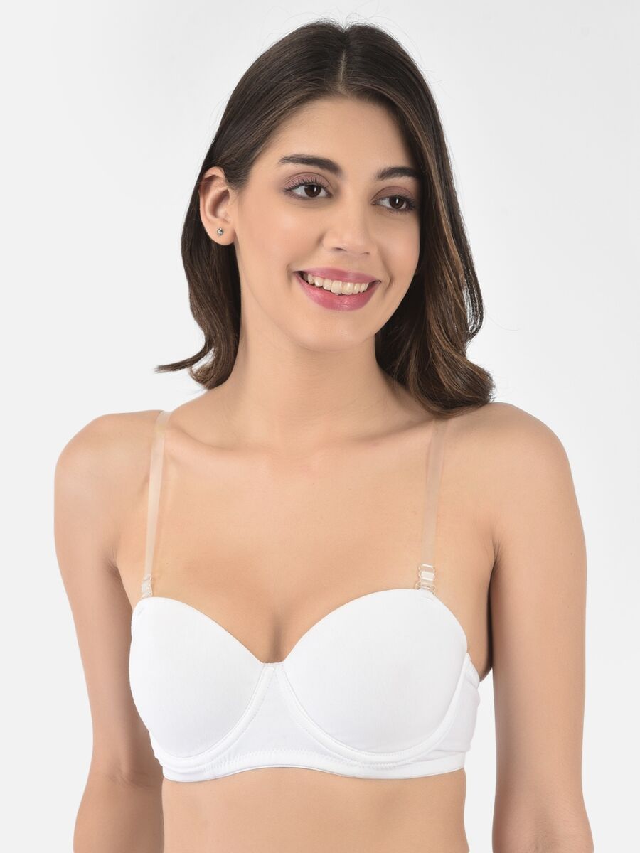Softline Women's Padded Wired T-Shirt Bra in Cotton Stretch Fabric with Elastic Straps, Full Cup design, and Hook Closure (2060)