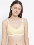 Softline Women's Non Padded Wire Free Full Coverage Bra in 100% Cotton Fabric with Elastic Straps and Hook Closure