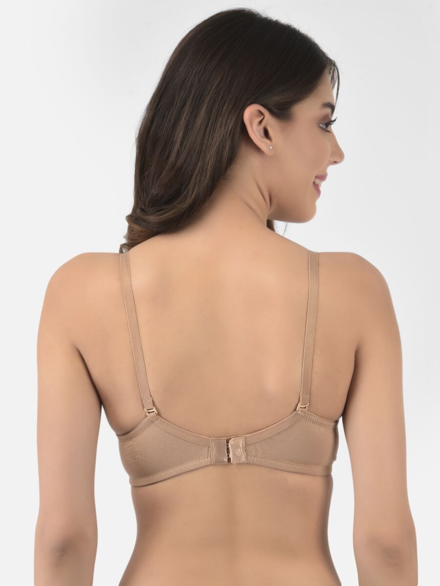 Softline Women's Padded Wire Free T-Shirt Bra in Cotton Stretch Fabric with Elastic Straps, Full Cup design, and Hook Closure (2059)