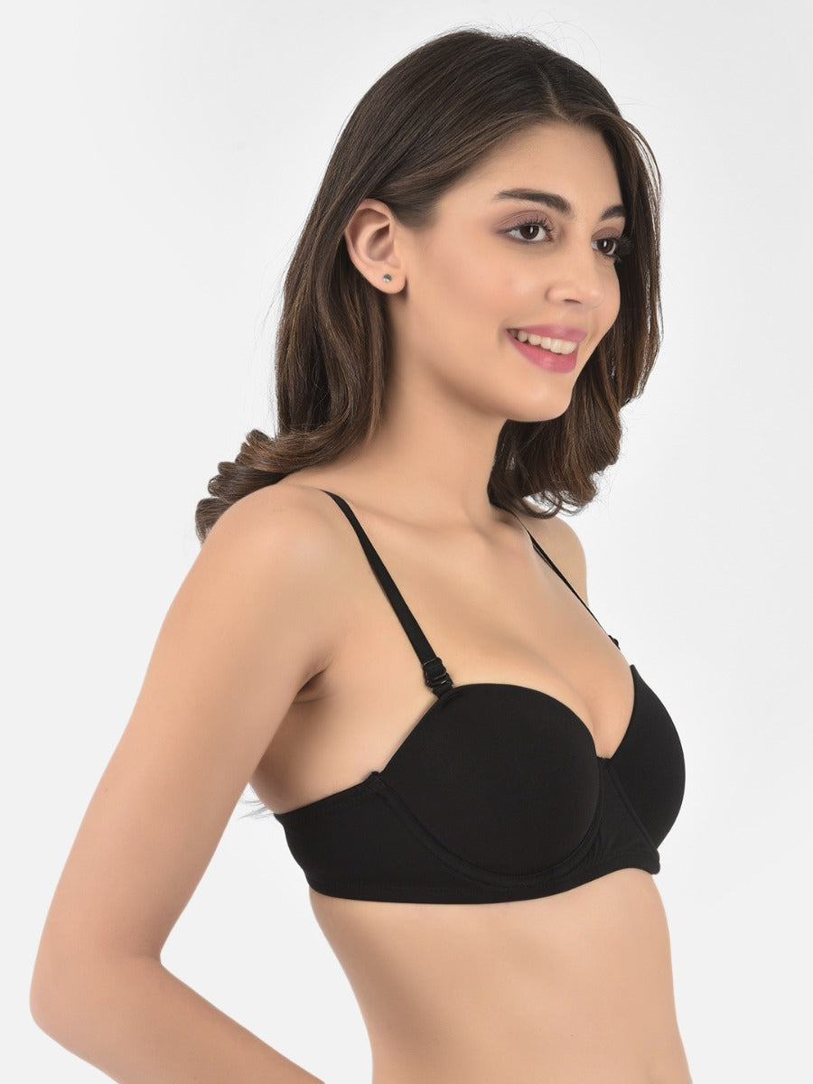 Softline Women's Padded Wired T-Shirt Bra in Cotton Stretch Fabric with Elastic Straps, Full Cup design, and Hook Closure (2060)