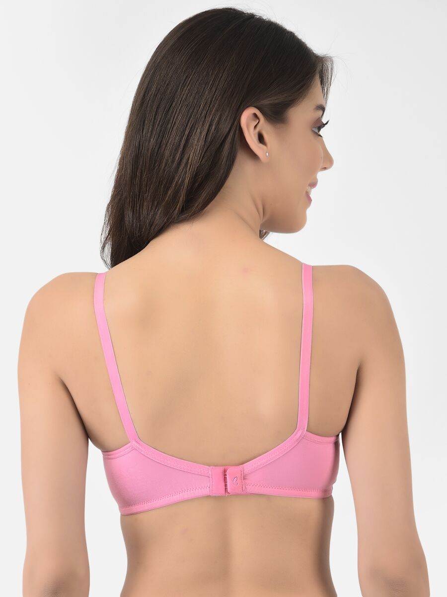 Softline Women's Non Padded Wire Free Bra in Cotton Stretch Fabric with Elastic Straps, Full Cup design, and Hook Closure (2055)