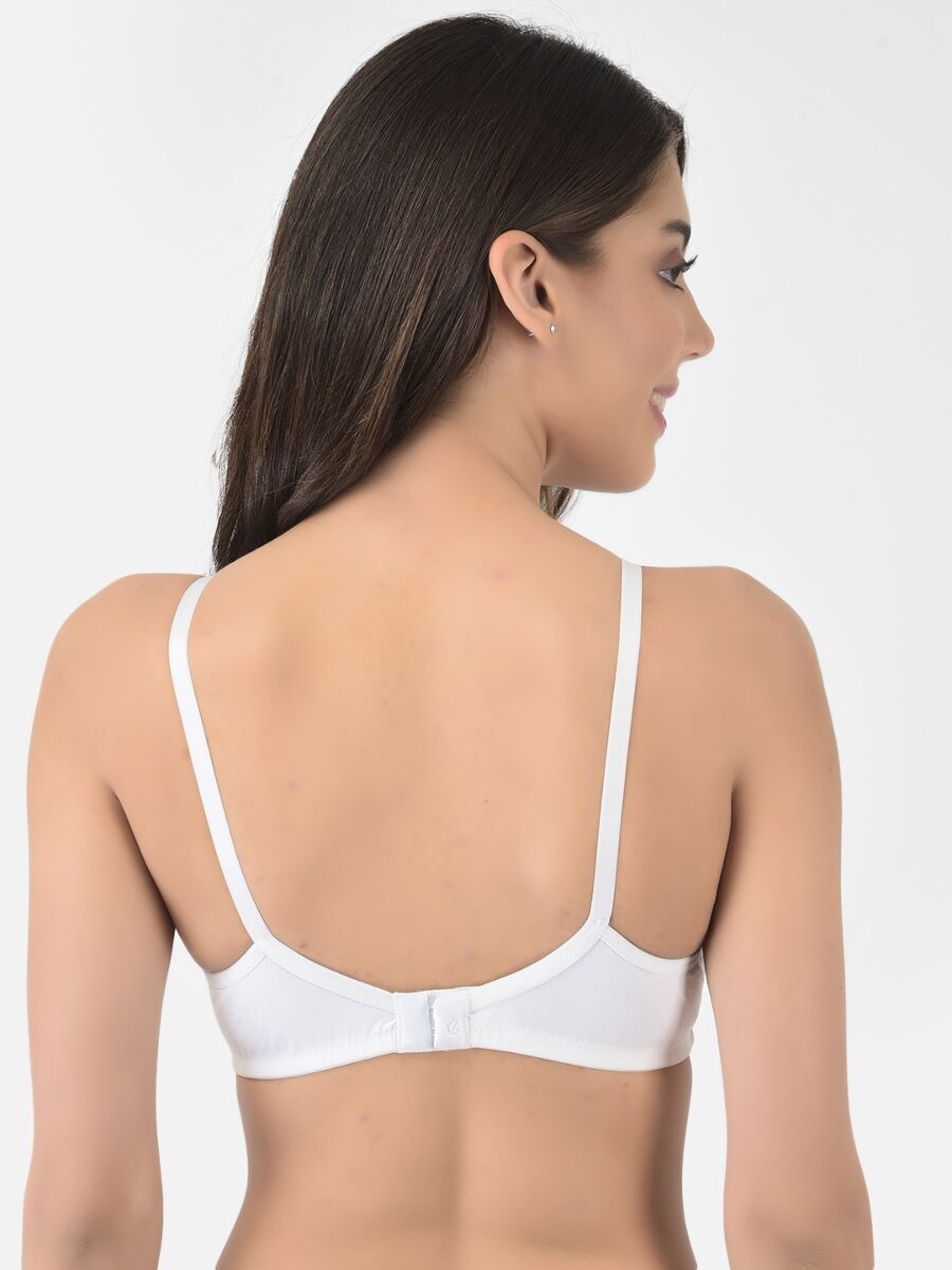 Softline Women's Non Padded Wire Free Bra in Cotton Stretch Fabric with Elastic Straps, Full Cup design, and Hook Closure (2053)