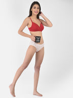 Softline Women's Padded Wire Free T-Shirt Bra in Cotton Stretch Fabric with Elastic Straps, Full Cup design, and Hook Closure (2058)