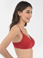 Softline Women's Padded Wire Free T-Shirt Bra in Cotton Stretch Fabric with Elastic Straps, Full Cup design, and Hook Closure (2058)
