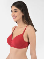 Softline Women's Padded Wire Free T-Shirt Bra in Cotton Stretch Fabric with Elastic Straps, Full Cup design, and Hook Closure (2058)