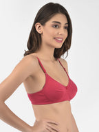 Softline Women's Non Padded Wire Free T-shirt Bra in Cotton Poly Fabric with Elastic Straps, Double Layered Moulded Cups, and Hook Closure (2054)