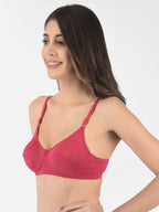 Softline Women's Non Padded Wire Free T-shirt Bra in Cotton Poly Fabric with Elastic Straps, Double Layered Moulded Cups, and Hook Closure (2054)