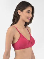 Softline Women's Non Padded Wire Free Bra in Cotton Stretch Fabric with Elastic Straps, Full Cup design, and Hook Closure (2053)