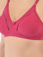 Softline Women's Non Padded Wire Free Bra in Cotton Stretch Fabric with Elastic Straps, Full Cup design, and Hook Closure (2053)