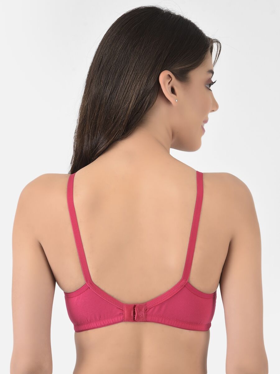 Softline Women's Non Padded Wire Free Bra in Cotton Stretch Fabric with Elastic Straps, Full Cup design, and Hook Closure (2053)