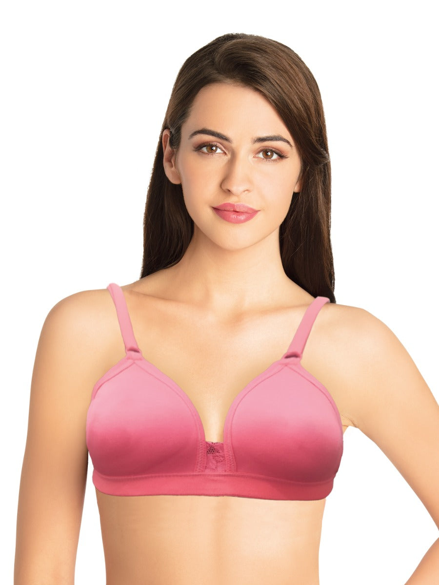 Softline Women's Light Padded Wire Free Bra in Poly Cotton Fabric with Elastic Straps and Hook Closure (B Cup)