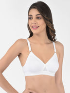 Softline Women's Non Padded Wire Free   T-shirt  Bra in Cotton Poly Fabric with Cross Neck Elastic Straps, Double Layered Moulded Cups, and Hook Closure (2051)