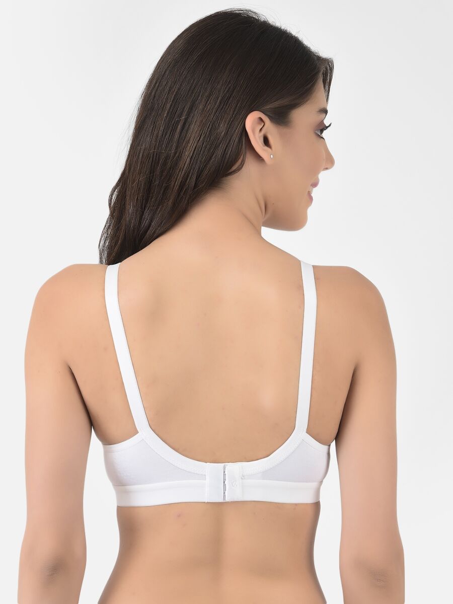 Softline Women's Non Padded Wire Free   T-shirt  Bra in Cotton Poly Fabric with Cross Neck Elastic Straps, Double Layered Moulded Cups, and Hook Closure (2051)