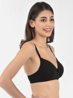 Softline Women's Padded Wire Free T-Shirt Bra in Cotton Stretch Fabric with Elastic Straps, Full Cup design, and Hook Closure (2058)