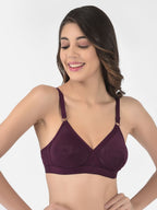 Softline Women's Non Padded Wire Free   T-shirt  Bra in Cotton Poly Fabric with Cross Neck Elastic Straps, Double Layered Moulded Cups, and Hook Closure (2051)