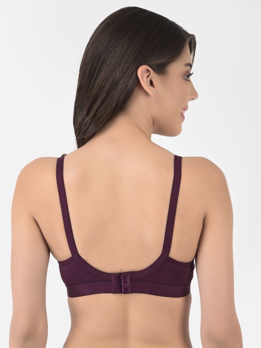 Softline Women's Non Padded Wire Free   T-shirt  Bra in Cotton Poly Fabric with Cross Neck Elastic Straps, Double Layered Moulded Cups, and Hook Closure (2051)