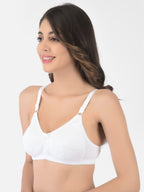 Softline Women's Non Padded Wire Free Bra in Cotton Poly Fabric with Double Layered Cups, Full Coverage, Elastic Straps, and Hook Closure (1053)