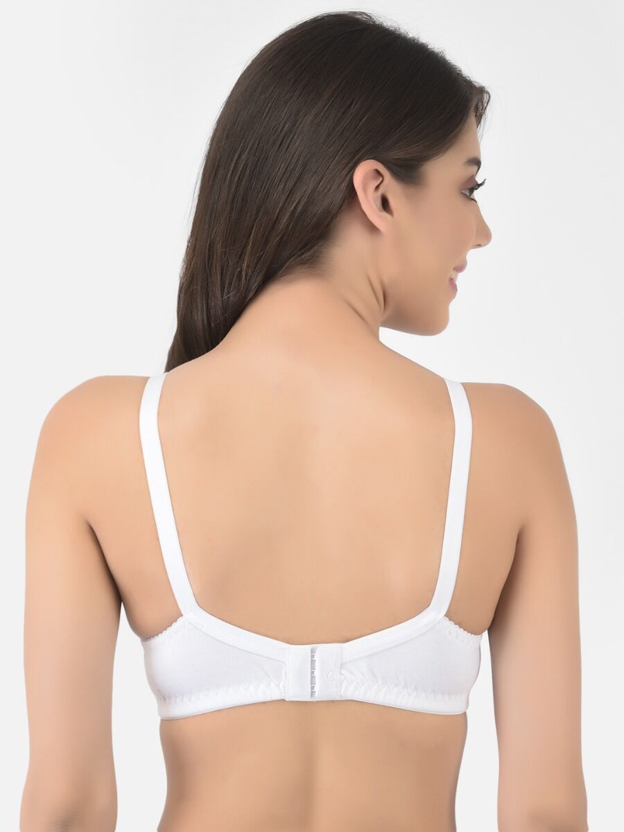Softline Women's Non Padded Wire Free Bra in Cotton Poly Fabric with Double Layered Cups, Full Coverage, Elastic Straps, and Hook Closure (1053)