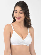 Softline Women's Non Padded Wire Free Bra in Cotton Poly Fabric with Elastic Straps and Hook Closure (1051)