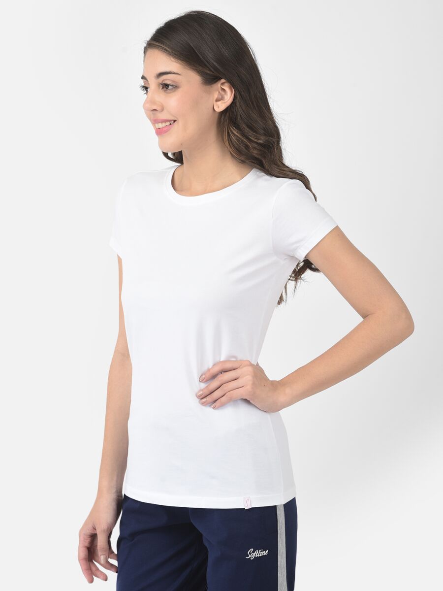 Softline Round Neck Stretch Women's Tees | 95% cotton and 5% spandex | Comfortable and Trendy