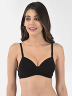 Softline Women's Padded Wire Free T-Shirt Bra in Cotton Stretch Fabric with Elastic Straps, Full Cup design, and Hook Closure (2059)