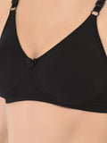 Softline Women's Non Padded Wire Free Bra in Cotton Stretch Fabric with Elastic Straps, Full Cup design, and Hook Closure (2055)