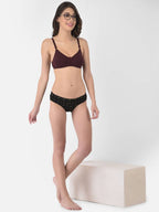 Softline Women's Non Padded Wire Free Bra in Cotton Stretch Fabric with Double Layered Cups Full Coverage, Elastic Straps, and Hook Closure (1055)