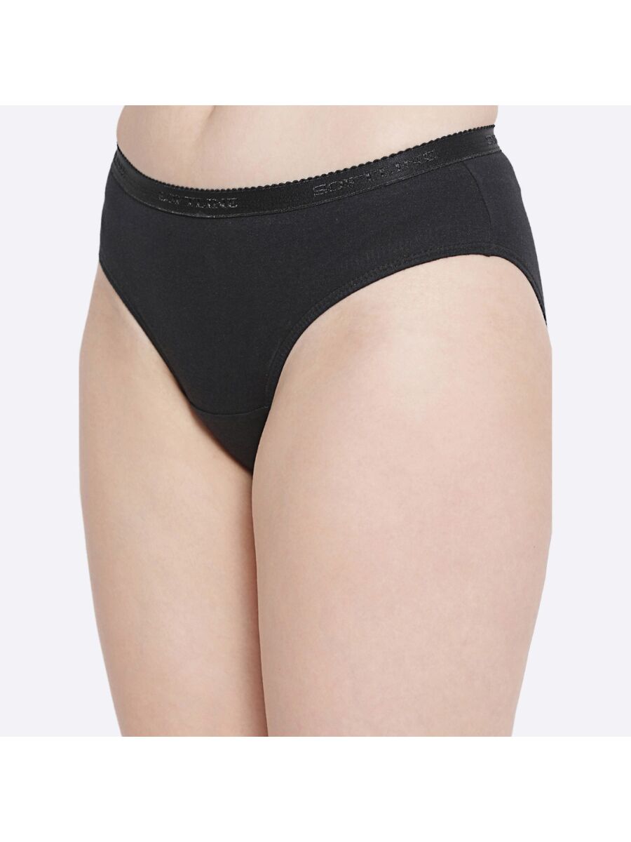 Softline 111 Mid Rise Panty Outer Elastic Assorted Dark Colour Pack Of 2