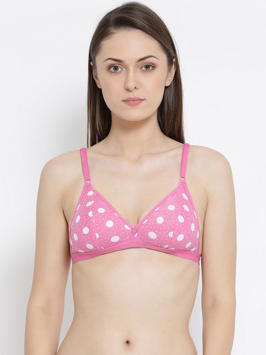 Softline Women's Non Padded Wire Free Bra in 100% Cotton Fabric with Elastic Straps and Hook Closure