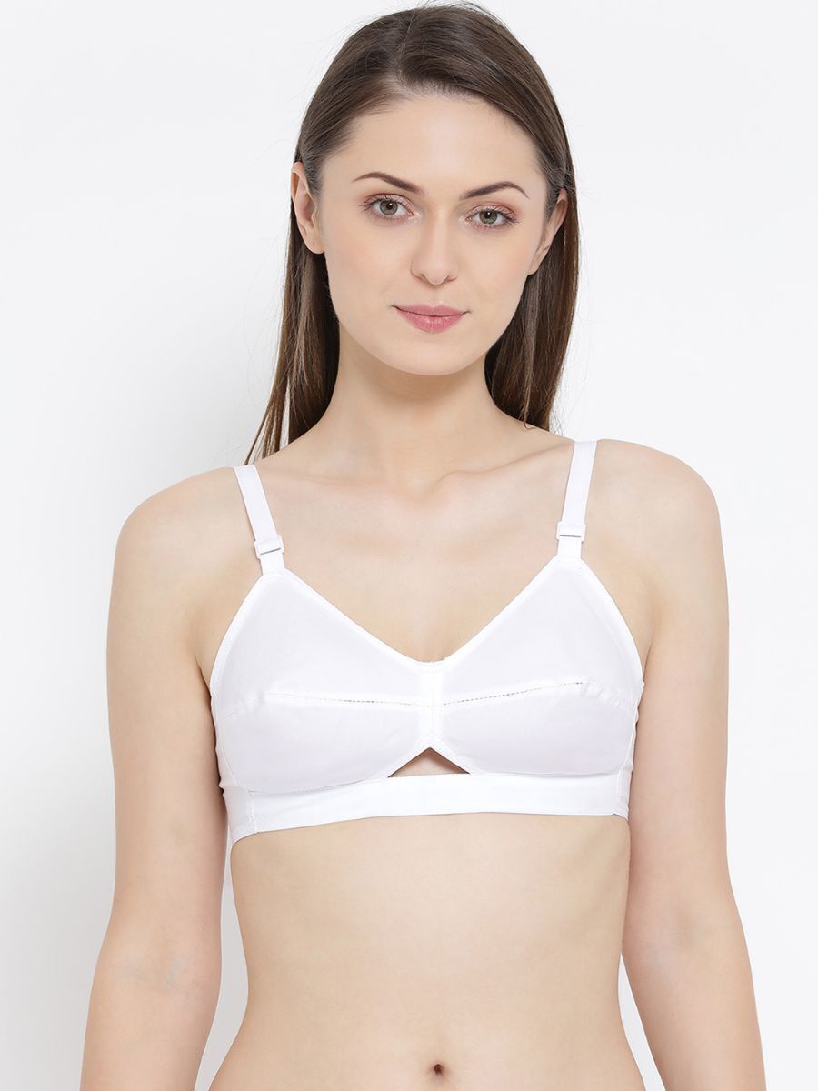 Softline Women's Non Padded Wire Free Bra in 100% Cotton Fabric with Cotton Straps and Hook Closure