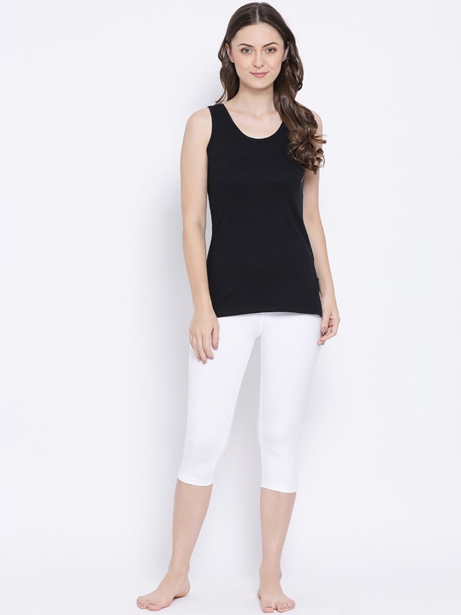 Softline Women's Premium Long Camisole in Cotton Stretch Fabric with Stretchable Broad Shoulder Straps, and Snug Fit