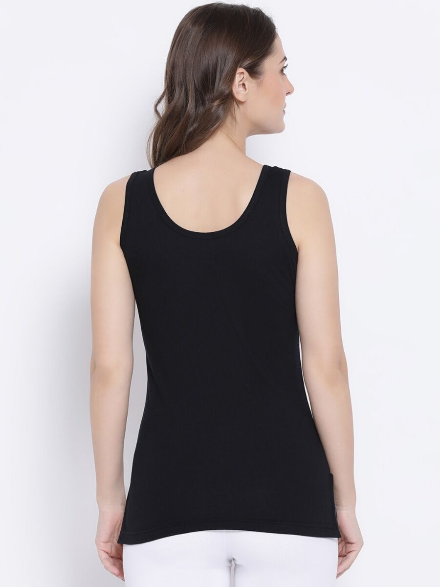 Softline Women's Premium Long Camisole in Cotton Stretch Fabric with Stretchable Broad Shoulder Straps, and Snug Fit