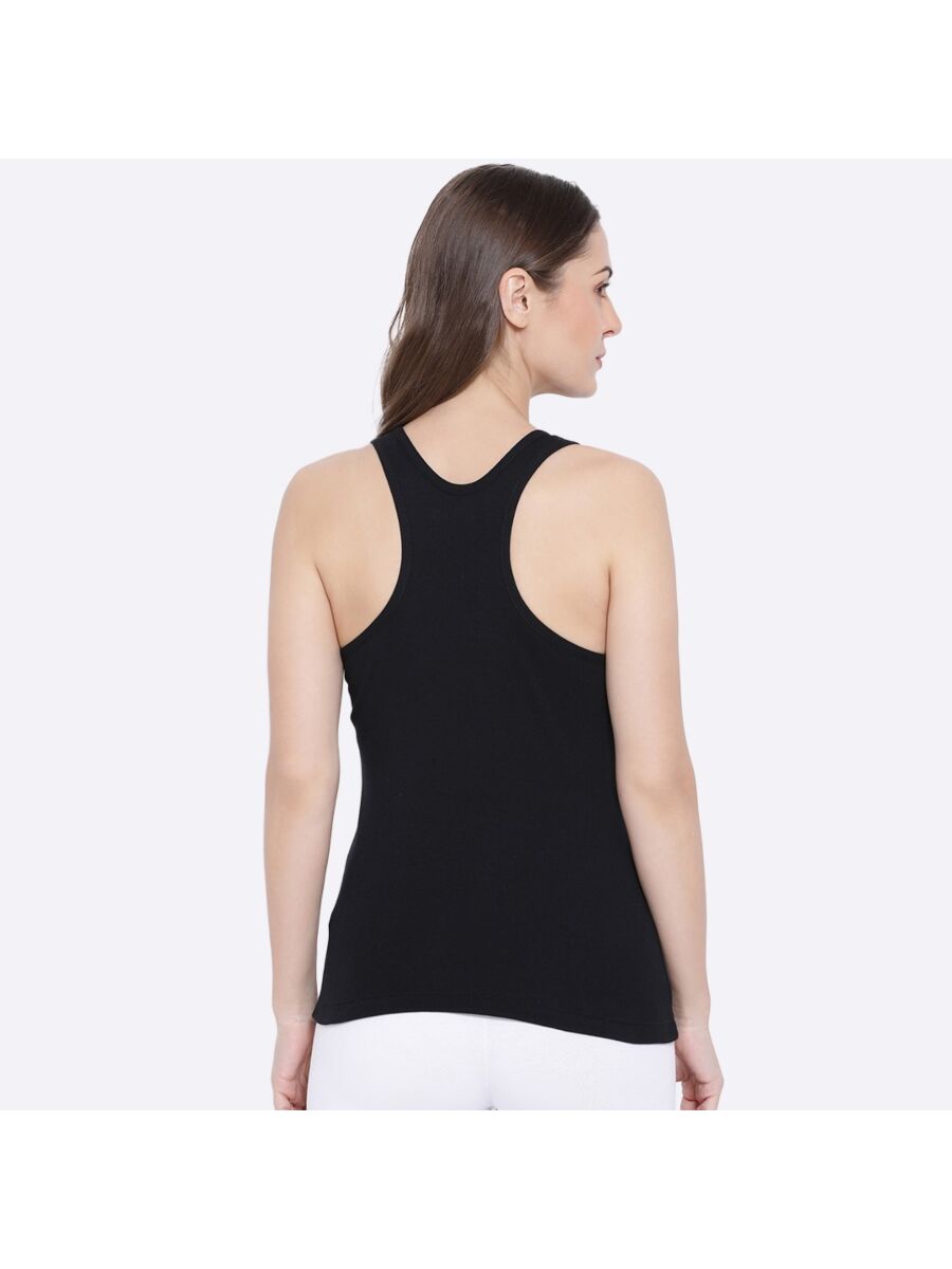 Softline Women's Premium Long Camisole in Cotton Stretch Fabric with High Stretch,  Racer Back Design, Broad Shoulder Straps, and Snug Fit