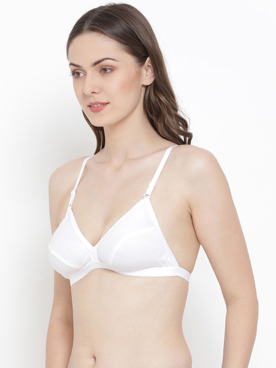 Softline Women's Non Padded Wire Free Bra in Cotton Poly Fabric with Elastic Straps and Hook Closure (B Cup)