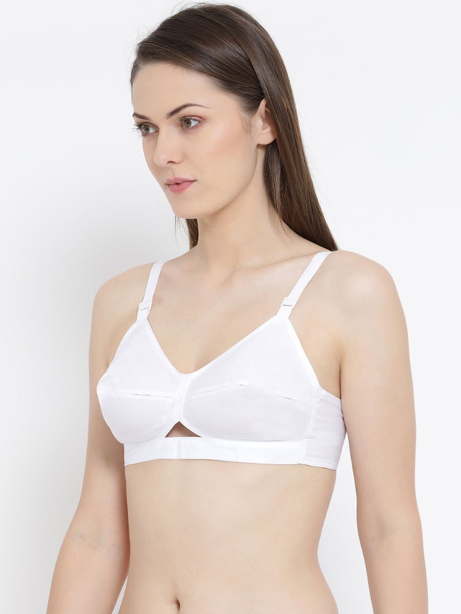 Softline Women's Non Padded Wire Free Bra in 100% Cotton Fabric with Cotton Straps and Hook Closure