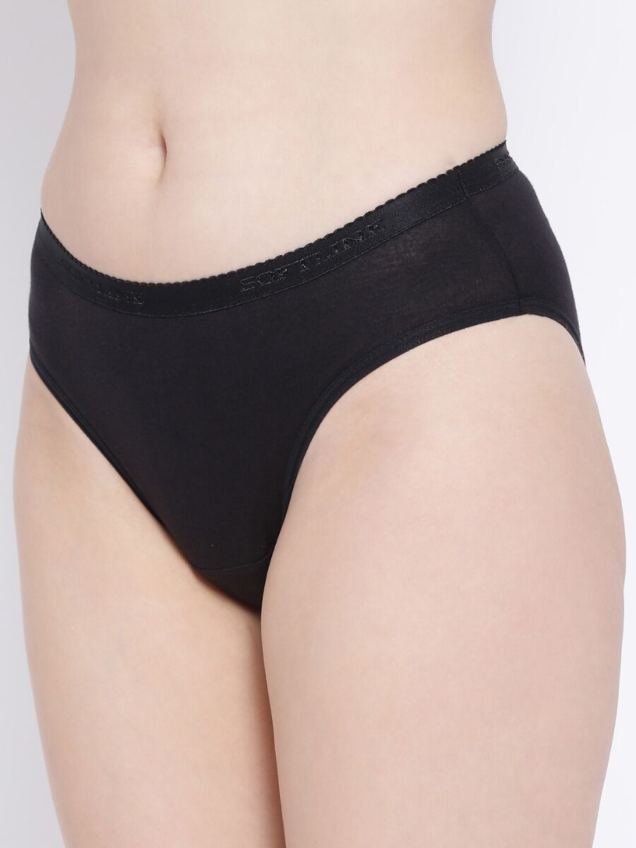 Softline 101 Plain Outer Elastic Regular Panty Assorted Colour Pack Of 1